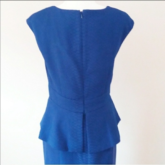 Kay Unger Dress Cobalt Blue Peplum Design Dress size 10 - Picture 12 of 16